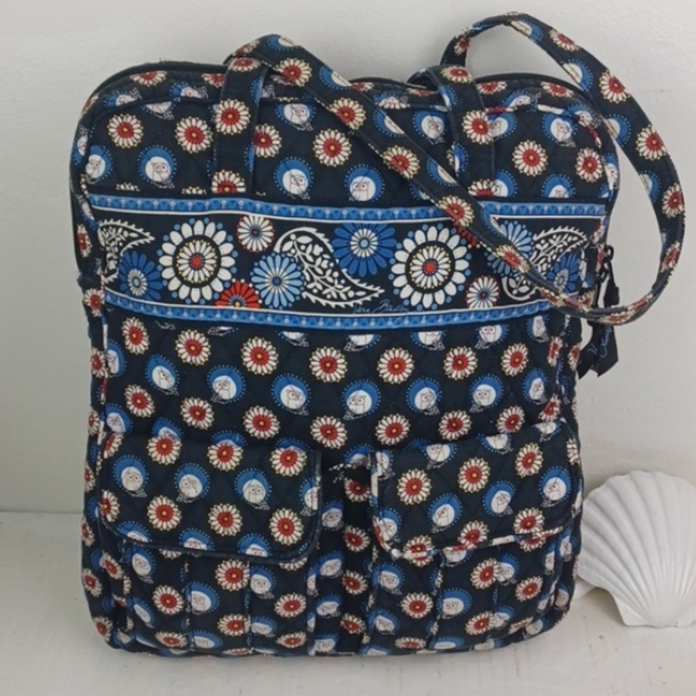 Vera Bradley Classic Night Owl Extra Large Floral Paisly Shoulder Bag Tote